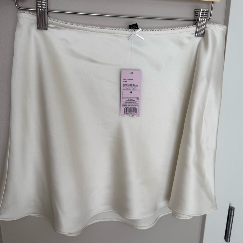 Wild Fable White Satin Mini Skirt